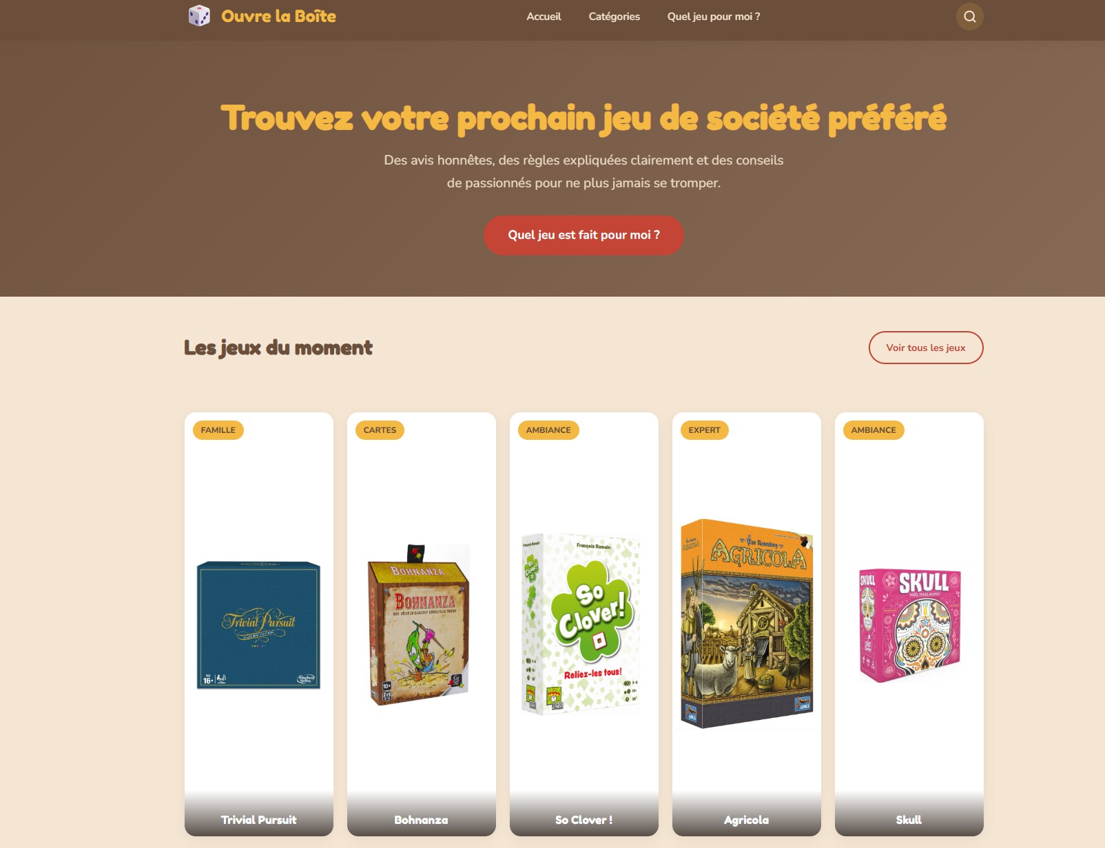 Ouvre la Boîte — tests de jeux de société